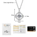 Detail of 925 sterling silver moissanite pendant with GRA certificate and dimensions - 925 Silver / 1 Carat Moissanite