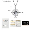 Detailopname van de zeshoekige moissanite halsketting met officieel GRA-certificaat - 925 zilver / 1 Karaat Moissaniet