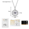 Dettaglio della collana moissanite con certificato GRA e dimensioni del ciondolo - Stile Argento (1 Carato Moissanite)