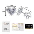 Dettaglio orecchini a cuore in argento S925 con misure precise e certificato di garanzia GRA - Argento 925 / Bianco (Con Certificato GRA)