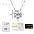 Collar colgante de flor moissanita en plata 925 con certificado GRA y dimensiones - Estilo Moissanita 0,5ct (Con Certificado GRA) / Plata 925