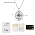 Dettagli della collana in moissanite con certificato GRA e dimensioni di 18x14mm inclusi - 1 Carato di Moissanite / Argento 925