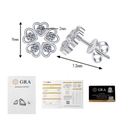 Dimensiones detalladas de pendientes de Moissanita con su certificación GRA - Plata 925 / 30 Puntos Moissanita