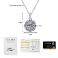 Moissanite sunflower pendant necklace set with GRA certificate and warranty card included - 925 Silver / 1 Carat Moissanite Style (XL402)