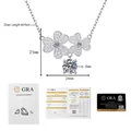 Moissanite S925 sterling silver four-leaf clover necklace size detail and GRA certificate - With GRA Certificate Gift Box / 1 Carat Moissanite Style