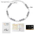 Detail view of 5.4ct Moissanite bracelet with S925 silver chain and GRA certificate - 925 Silver / Silver Style (5.4ct Moissanite)