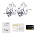 S925 Sterling Silber Moissanit Ohrringe inklusive GRA Zertifikat und Garantiekarte - 925er Silber / 0,5 ct + 0,5 ct Moissanit