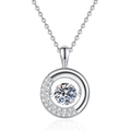 Collar de dona en plata de ley S925 con un colgante de moissanita móvil brillante - Plata 925 / Piedra de alto carbono de 5mm
