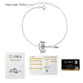 Dimensioni bracciale argento S925 moissanite e certificato GRA su sfondo bianco - Moissanite da 0,3 Carati / Argento 925