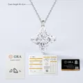 Collana a stella in moissanite argento S925 con certificato GRA e scheda di garanzia - Pietra ad alto contenuto di carbonio / 1 Carato (6*6mm) / Catena a Croce - Stile Pietra ad Alto Carbono
