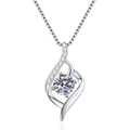 Collana Moissanite 1 Carato in Argento S925 con Ciondolo a Vortice Cupid Heart - Stile Pietra ad Alto Contenuto di Carbonio 6.5mm (5822478469112)