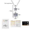 Detail der S925 Sterlingsilber Moissanit Kette mit Maßen und GRA Zertifizierungskarte - 925er Silber / 0,6 Karat Moissanit