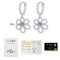 Details von S925 Silber Kamelien Ohrringe mit 4mm Moissanit und GRA Zertifikat - 925er Silber / 0,3ct+0,3ct Moissanit
