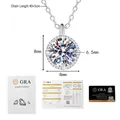 Dettaglio della collana in moissanite argento S925 con certificato professionale GRA - Moissanite da 1 Carato (XL427) / Argento 925