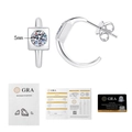 Detailed view of S925 silver moissanite earrings with official GRA certification cards - 925 Silver / 0.5ct + 0.5ct Moissanite