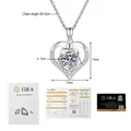 Detail of S925 silver heart rose necklace with 1ct moissanite and GRA certificate - 925 Silver / White (1 Carat Moissanite + Chopin Chain)