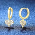 Pendientes de aro de corazón en plata 925 con moissanita y baño de oro puro - Plata 925 / Moissanita Tono Dorado