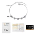 Detalle de pulsera ajustable de moissanita corazón con certificado GRA y tarjeta de garantía - Plata 925 / Moissanita