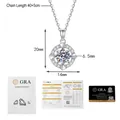 Detalle de collar de corazón de plata S925 con moissanita de 1ct y certificado GRA - Plata 925 / 1 Quilate de Moissanita