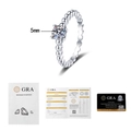 Detailansicht des 5mm Moissanit-Rings mit Perlenband, GRA-Zertifikat und Garantiekarte - US 5 / 0.5ct D Farbe Moissanit