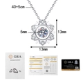 Detalle del collar de copo de nieve de plata S925 con Moissanita y certificado GRA - Moissanita de 0,5 Quilates