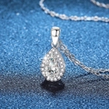 Μενταγιόν moissanite σε σχήμα αχλαδιού από ασήμι S925 με λαμπερό φωτοστέφανο - Ασήμι 925 / Μοϊσανίτης
