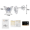Especificaciones de tamaño de pendientes mariposa de moissanita con certificado GRA - Plata 925 / 0,5ct+0,5ct Moissanita (Incluye certificado GRA y caja de regalo)