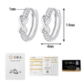 Detailed dimensions of silver infinity moissanite earrings with GRA certificate - 925 Silver / 10 Points Moissanite