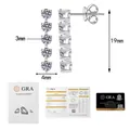 Detalle de pendientes de moissanita en plata S925 con certificado GRA y guía de tallas - Estilo Pavé de Moissanita de 1 Quilate / Plata 925