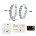Dettagli degli orecchini in argento S925 moissanite con certificato GRA e scala taglie - Argento 925 / 3 Carati di Moissanite