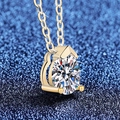 Elegante Halskette aus 925er Sterlingsilber mit funkelndem Moissanit-Anhänger - 925er Silber / 1 Karat Moissanit Goldfarben