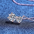 Collana in argento S925 con moissanite 1.5ct in oro rosa a doppia pietra incastonata - Argento 925 / Oro Rosa