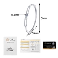 Detailed view of S925 silver moissanite bangle with GRA certificate and dimensions - 925 Silver / 1 Carat Moissanite