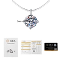 925 silver moissanite necklace with 5mm stone and official GRA certification card - 0.5ct Round Moissanite (XL419) / 925 Silver + 40CM Collar