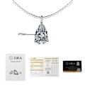 S925 silver necklace with 1ct pear cut moissanite pendant and GRA certificate - 0.5ct Pear Moissanite (XL419) / 925 Silver + 40CM Collar