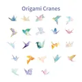 Aquarell-Papierkranich-Aufkleber mit Goldrand für Scrapbooking, 46er-Set-Packung - Origami-Kranich