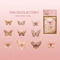 Adesivi farfalla laser rosa in PET per scrapbooking, set da 20 pezzi, misura 50-70mm - Farfalla di Cristallo Rosa