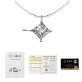 Κολιέ από ασήμι s925 με 5mm moissanite κοπής princess και επίσημο πιστοποιητικό GRA - 0.5ct Μοϊσανίτης Princess Cut (XL419) / Ασήμι 925 + 40CM Περιλαίμιο