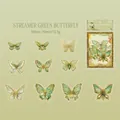 20 adesivi vintage a farfalla in PET laser verde 50-70mm per decorazione di diari - Farfalla Verde Streamer