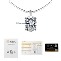 Oval moissanite pendant necklace with GRA certificate and 5x7mm gemstone grading card - 0.5ct Oval Moissanite (XL419) / 925 Silver + 40CM Collar