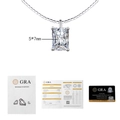 Radiant 1ct D VVS1 Moissanite pendant necklace with GRA certificate on white background - 0.5ct Radiant Moissanite (XL419) / 925 Silver + 40CM Collar