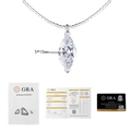Κολιέ από ασήμι S925 με marquise moissanite 5x10mm και επίσημο πιστοποιητικό GRA - 0.5ct Μοϊσανίτης Marquise (XL419) / Ασήμι 925 + 40CM Περιλαίμιο