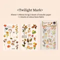 Blumenwald Serie Bastelsticker Set mit Vintage Herbstlaub und Baumwolle Leinenbögen - Dämmerungszeichen