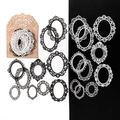 Lace paper material pack with oval cut-out frames in black and white for DIY journaling - Poetry Lace