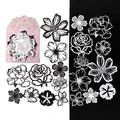 Black and white floral hollowed-out lace paper stickers in pink decorative packaging - Messenger Flowers