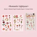 Blumenwald Vintage Briefpapier Set mit Rosen und Tulpen Transfers und Leinenstoffen - Romantisches Lichtjahr