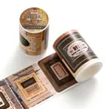 Vintage newspaper style die-cut washi tape for scrapbooking, 6cm x 2m retro paper roll - Newspaper Past