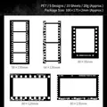 Retro black and white film frame PET stickers set for scrapbooking decorations 10 pieces - Film Frame