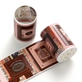 Vintage style 6cm wide masking tape with floral and letter collage design for DIY journaling - Floral Poetry