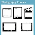 Retro PET frame stickers for scrapbooking featuring camera UI and film slate designs - Shooting Frame